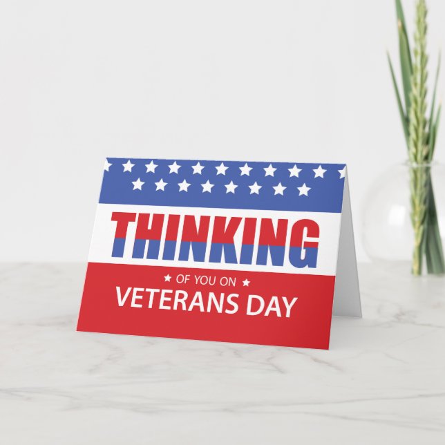 Veterandagen Patriotic Militär tänkare Kort (Framsida)