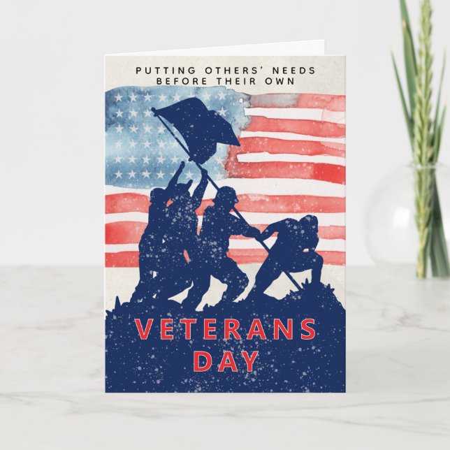 Veterandagen Patriotiskt tema Iwo Jima Kort (Framsida)