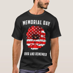Veterandagen röd vallmo blomma usa minnesdagen 2 t shirt