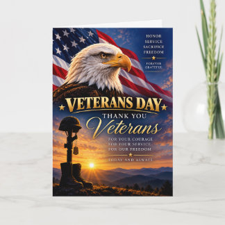 Veterandagen Tack för din tjänst Patriotisk Kort