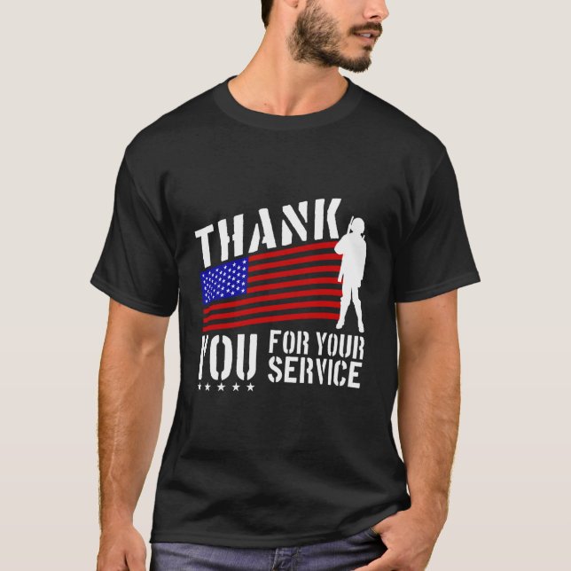 Veterandagen - Tack för din tjänst T Shirt (Framsida)