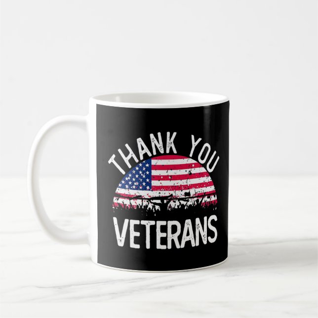 Veterandagen Tack Veterans Combat Boots Americ Kaffemugg (Vänster)
