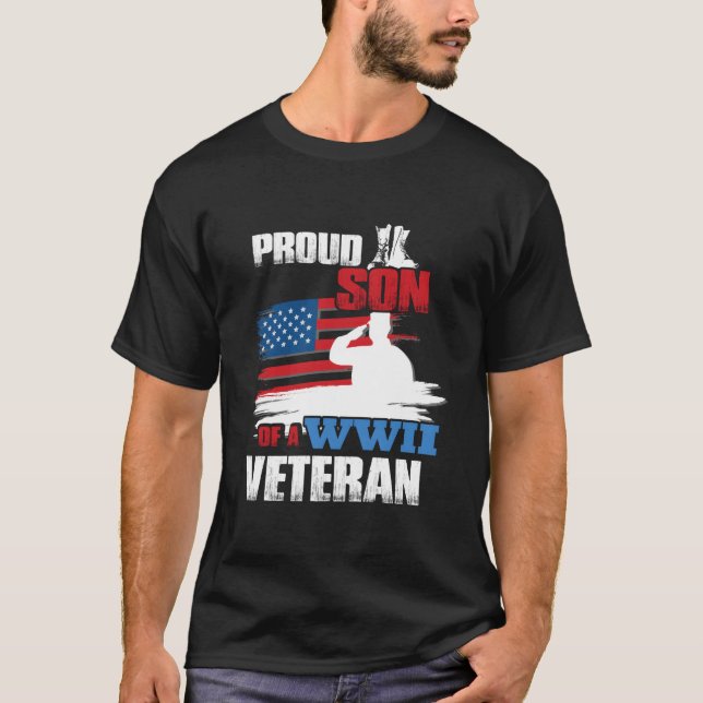 Veterandagen Ww2 stolt son till en Wwii Veteran T Shirt (Framsida)
