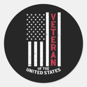 Veteranen i Förenade Stater USA:s minnesdag i Flag Runt Klistermärke