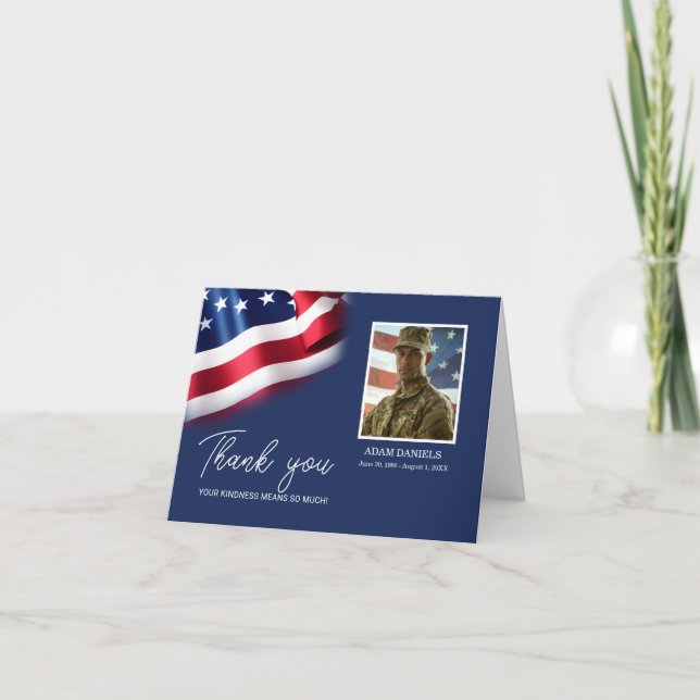 Veteranenminneskort med foto tackkort (Framsida)