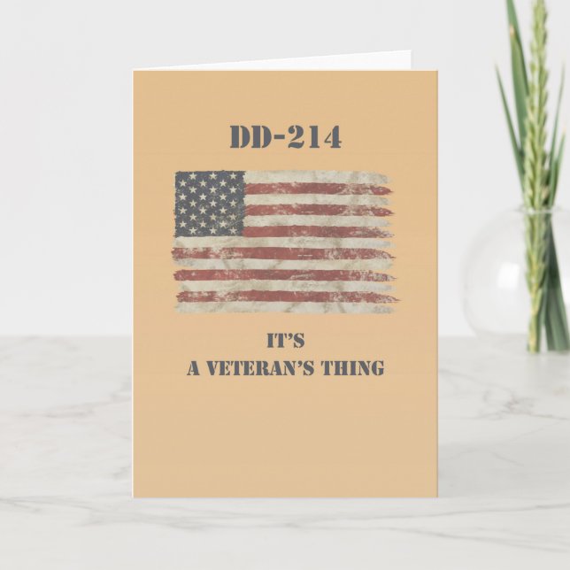 Veteranens DD-214 Patriotiska Kort (Framsida)