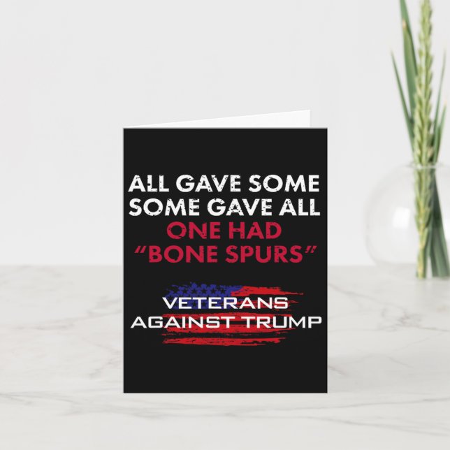 Veteraner Anti-trump Utkast Dodger Benhålor För Ve Kort (Framsida)