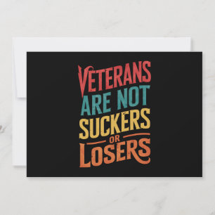 Veteraner är inte suckrar eller förlorare i trumma inbjudningar