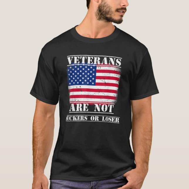 Veteraner är inte sugare eller förlorare antitrump t shirt (Framsida)