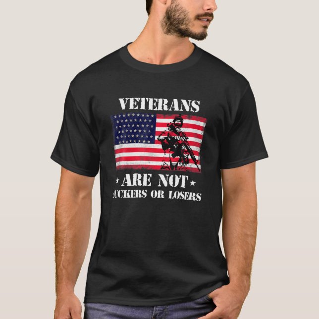 Veteraner är inte sugare eller förlorare t shirt (Framsida)