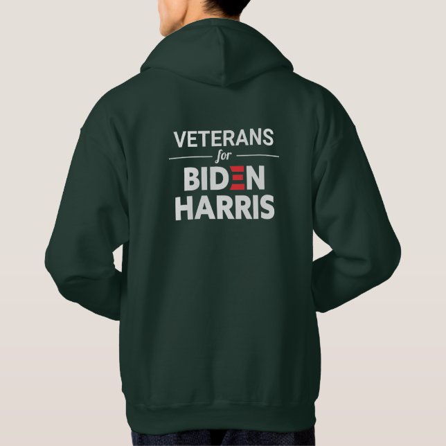 Veteraner för Anpassningsbarna Biden Harris Grönt  Hoodie (Baksida)