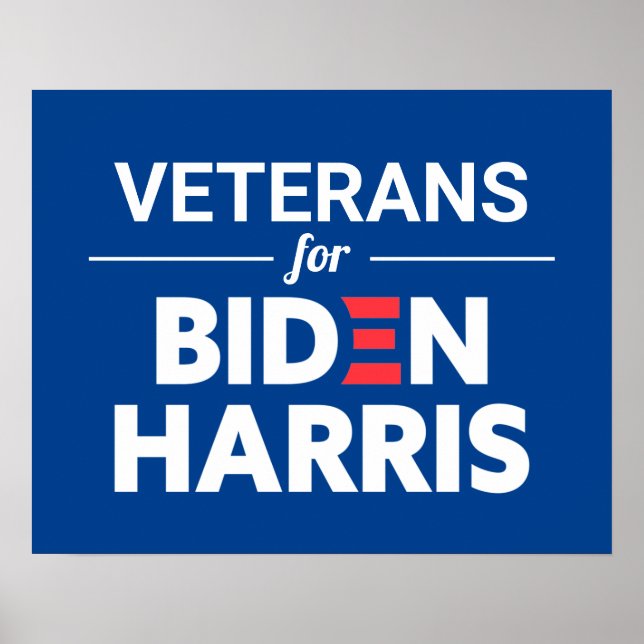 Veteraner för Anpassningsbarna Biden Harris Grönt  Poster (Framsidan)