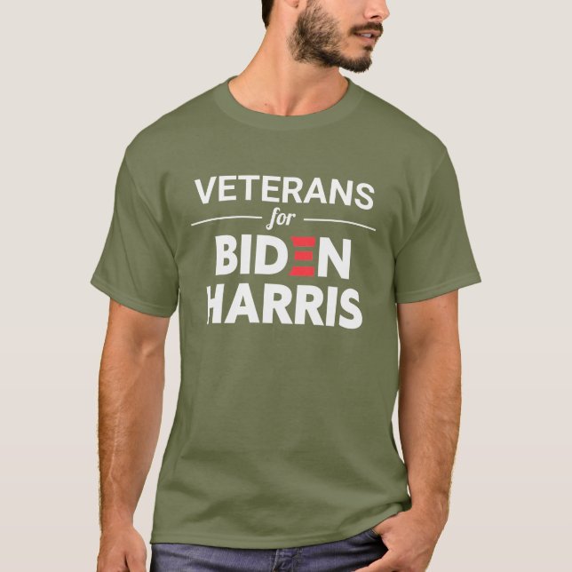 Veteraner för Anpassningsbarna Biden Harris Grönt  T Shirt (Framsida)