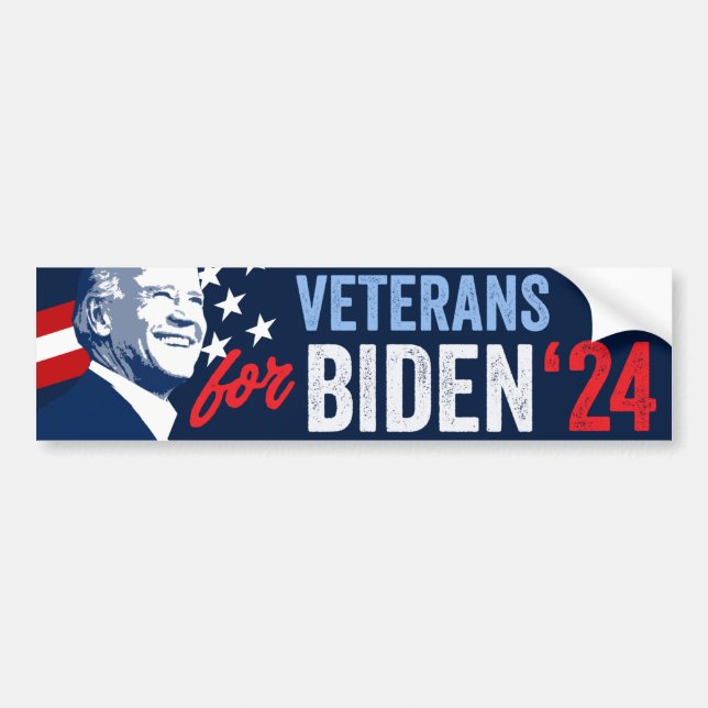 Veteraner för Biden 2024 Bildekal (Framsidan)