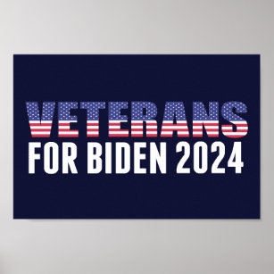 Veteraner för Biden 2024 Valblått Poster