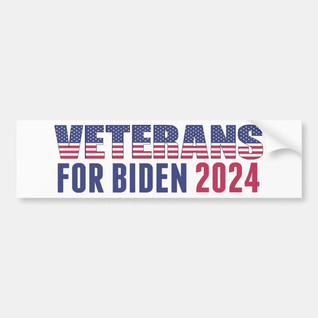 Veteraner för Biden 2024 Valdemokrat Bildekal (Framsidan)