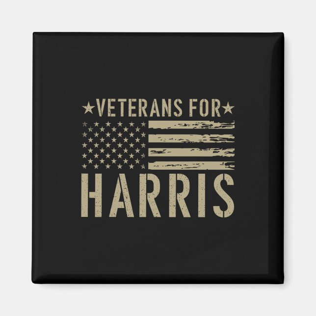 Veteraner för Harris 2024 Militär Vets Kamala Harr Magnet (Framsidan)