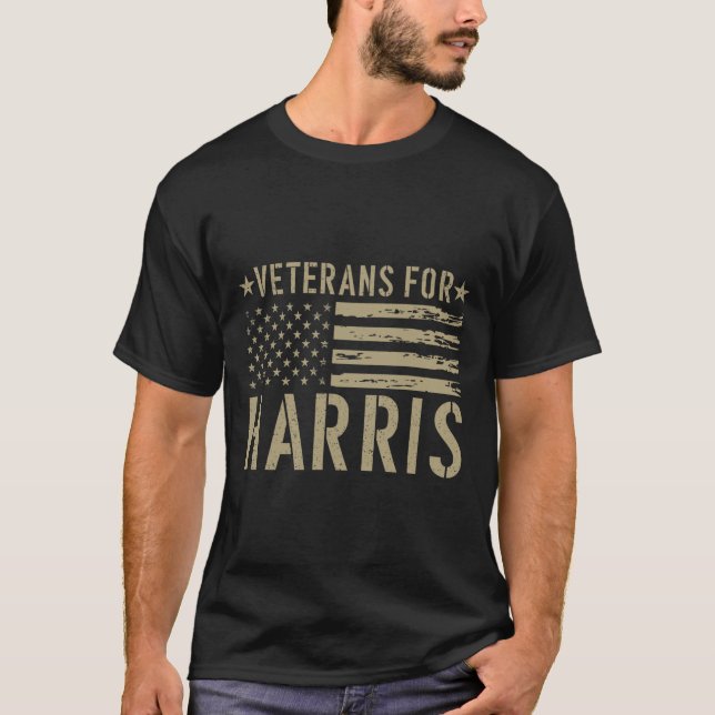 Veteraner för Harris 2024 Militär Vets Kamala Harr T Shirt (Framsida)