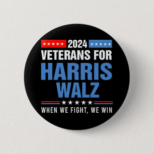 Veteraner för Harris W 2024 Presidenten Kampanj Knapp