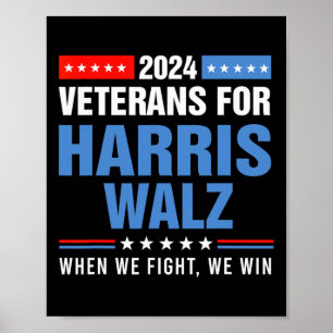 Veteraner för Harris W 2024 Presidenten Kampanj Poster