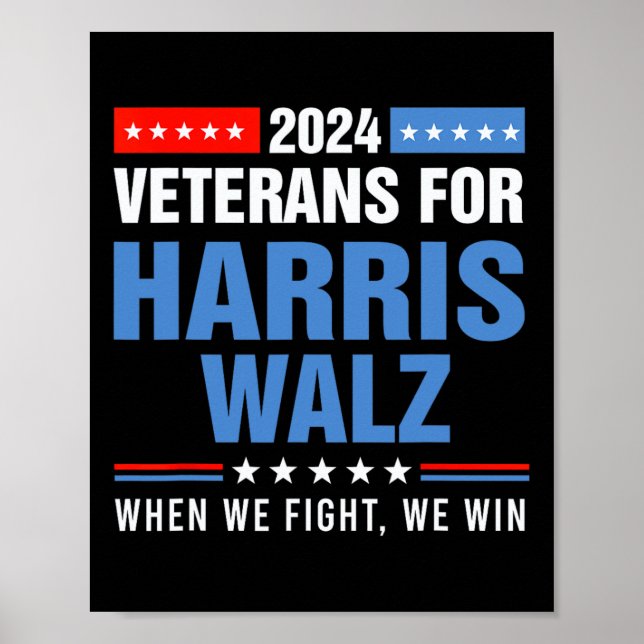 Veteraner för Harris W 2024 Presidenten Kampanj Poster (Framsidan)