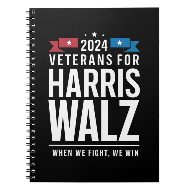 Veteraner för Harris Walz 2024 Presidenten Anteckningsbok (Framsidan)