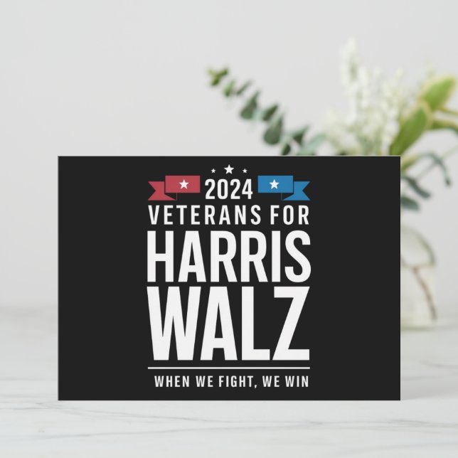Veteraner för Harris Walz 2024 Presidenten Inbjudningar (Stående Fram)