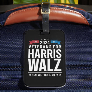 Veteraner för Harris Walz 2024 Presidentvalet Bagagebricka