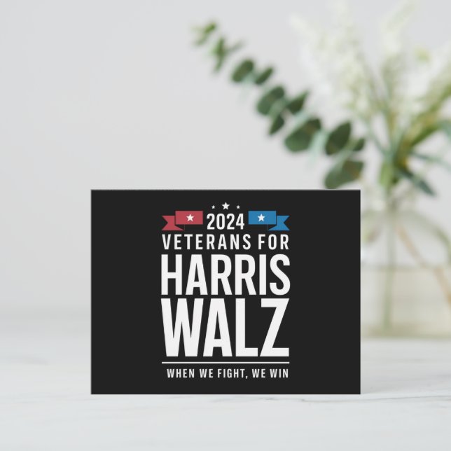 Veteraner För Harris Walz 2024 Presidentvalet  Vykort (Stående Fram)