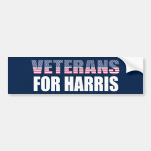 Veteraner för Harris Walz 2024 Val Blue Bildekal