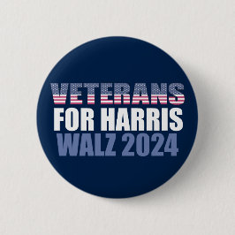 Veteraner för Harris Walz 2024 Val Blue Knapp