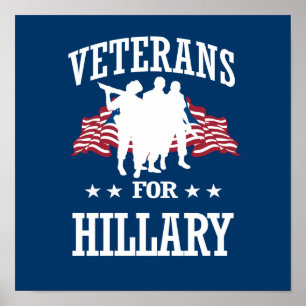 VETERANER FÖR HILLARY POSTER