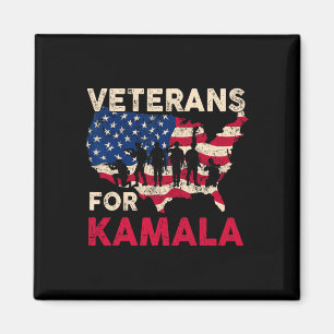 Veteraner för Kamala American Flagga Army Support Magnet