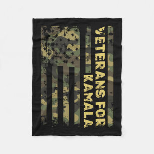 Veteraner för Kamala Camouflage American Flagga Ha Fleecefilt