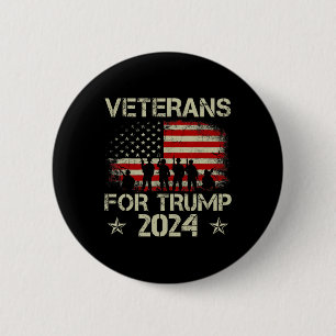 Veteraner for Trump 2024 American Flagga 4:e juli Knapp