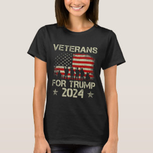 Veteraner for Trump 2024 American Flagga 4:e juli T Shirt