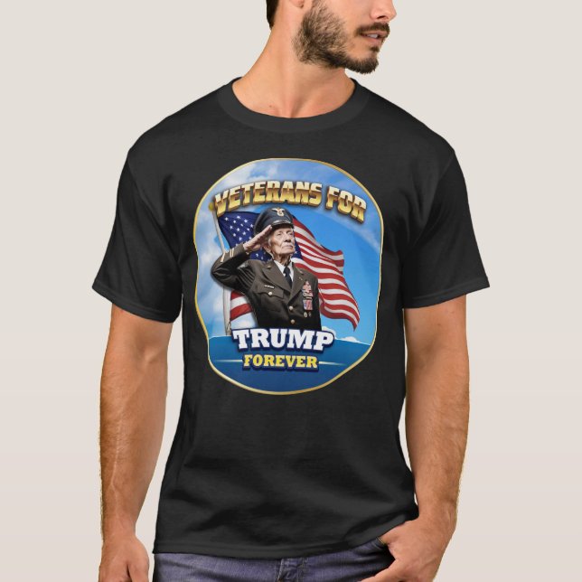 VETERANER for TRUMP Forever T Shirt (Framsida)