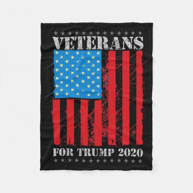 Veteraner För Trump Militära Republikanska Support Fleecefilt (Framsidan)