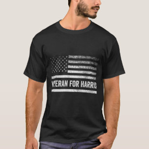 Veteraner i valet av Harris Walz, amerikansk Flagg T Shirt
