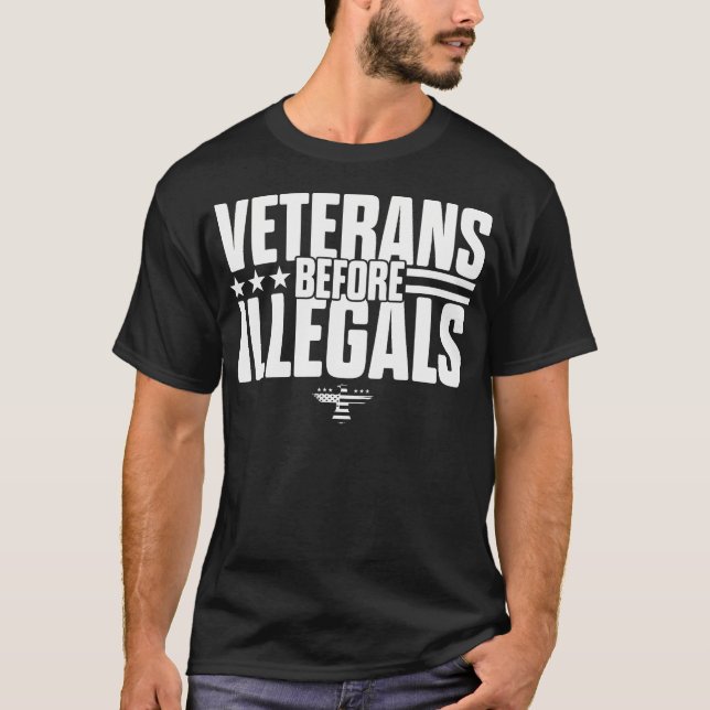 Veteraner inför de illegala amerikanska veteranern t shirt (Framsida)