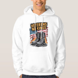 Veteraner Inga Kungar USA Flagga Hoodie
