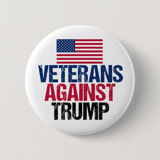 Veteraner mot den amerikanska Flagga Knapp (Framsida)