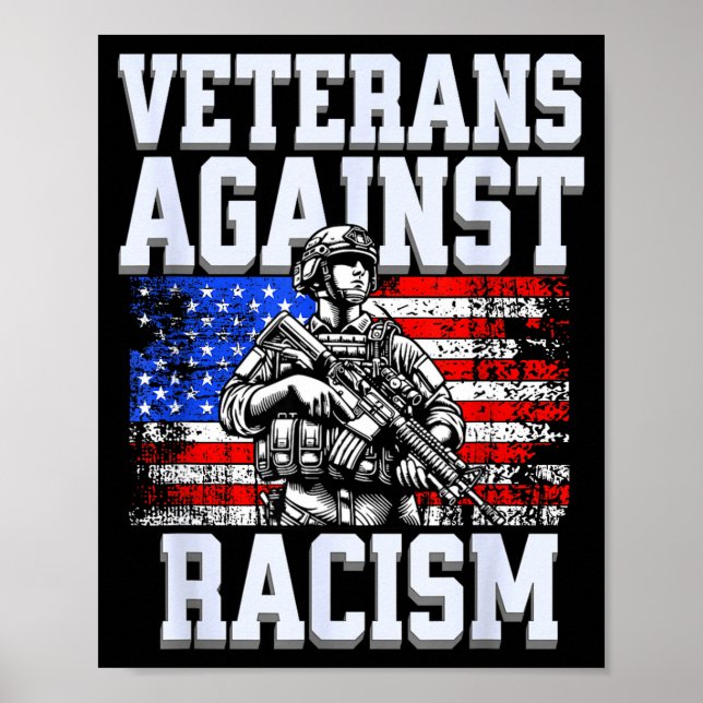 Veteraner mot oss patriotisk armésoldat  poster (Framsidan)
