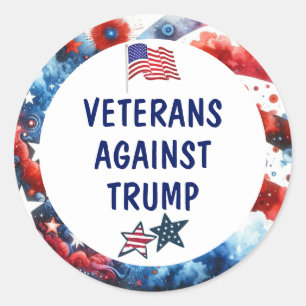 Veteraner mot Trump Anti Trump Runt Klistermärke