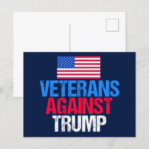 Veteraner mot Trump Blå Vykort