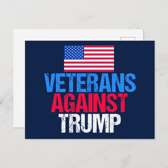 Veteraner mot Trump Blå Vykort (Fram/baksida)