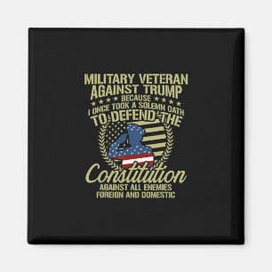 Veteraner mot Trump Rolig anti-Trump-plagg Magnet