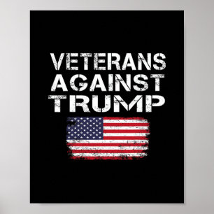 Veteraner mot Trump T-shirt Militära vets mot T Poster
