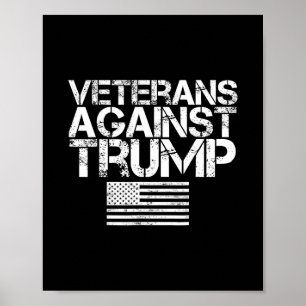 Veteraner mot Trump Vintage Patriotisk Flagga Prot Poster