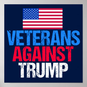 Veteraner mot trumpblått val poster